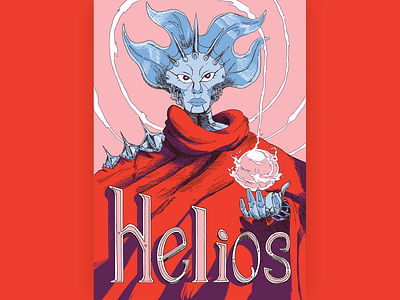 Helios Poster calligraphy fantasy illustration poster poster art red scifi typogaphy
