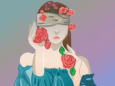 Blind people art artwork characters dark design flat flowers girl illustration illustration art picture vector