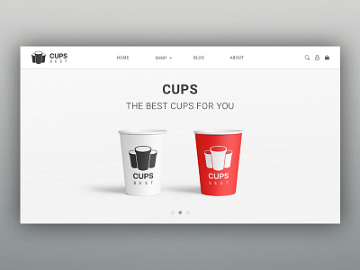 Page for cups shop cup cups design flat minimal minimalism web web design web page web site
