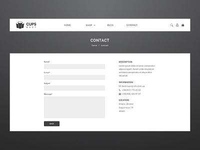 Сontact page contact design web
