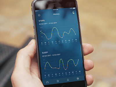 History page of fitness app app design diagram fitness iphone mobile statistic ui ux