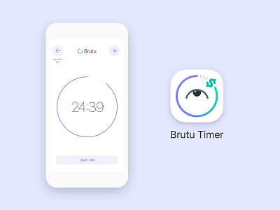 Brutu Timer appstore branding break card card design design app finance icon ios iphone logo startup time ui ux visual design