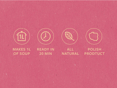 Grandma Zosia Meals Icons food graphic design icons illustration leaf line natural paper pink poland pot soup