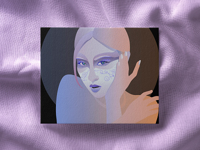 Purple portrait design digital art drawing freelancer graphic illustration illustrator image people portrait purple vector