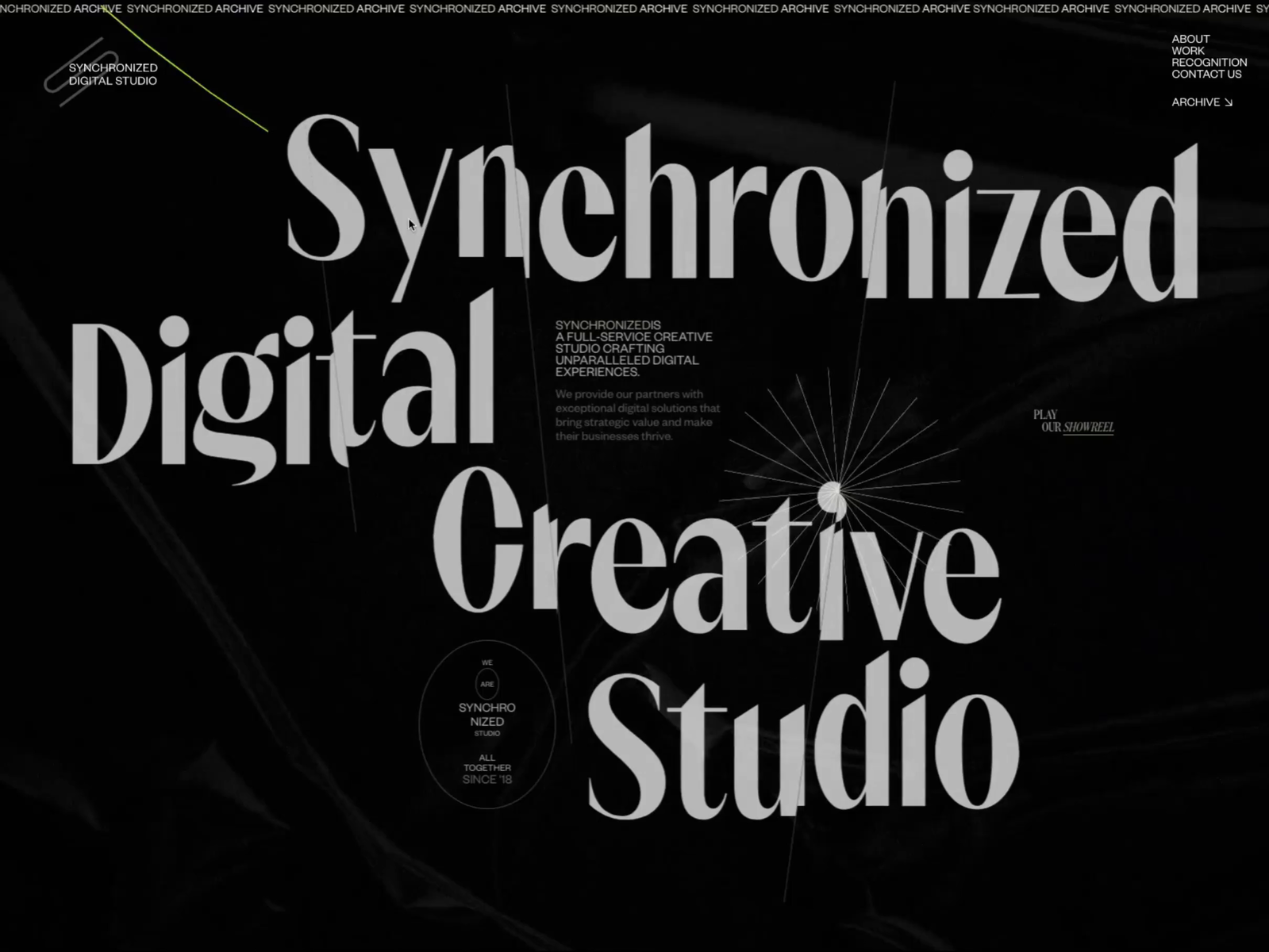 Synchronized Studio is SOTD on Awwwards by Zhenya Rynzhuk on Dribbble