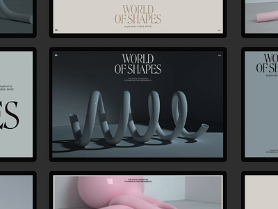 World of Shapes Grid Animation cinema4d interface layout promo typography ui ux video web website