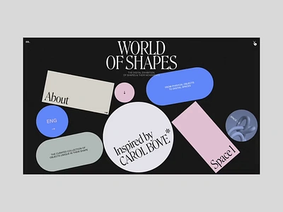 World of Shapes Menu Animation animation cinema4d interaction interface motion promo typography ui ux video web website