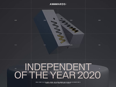 Independent of the year 2020 on Awwwards animation interaction interface promo typography ui ux video web website zhenya zhenyary