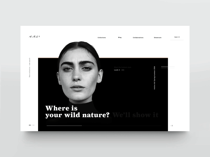 Website for australian fashion brand animation card carousel clean fashion gallery landing slider web website