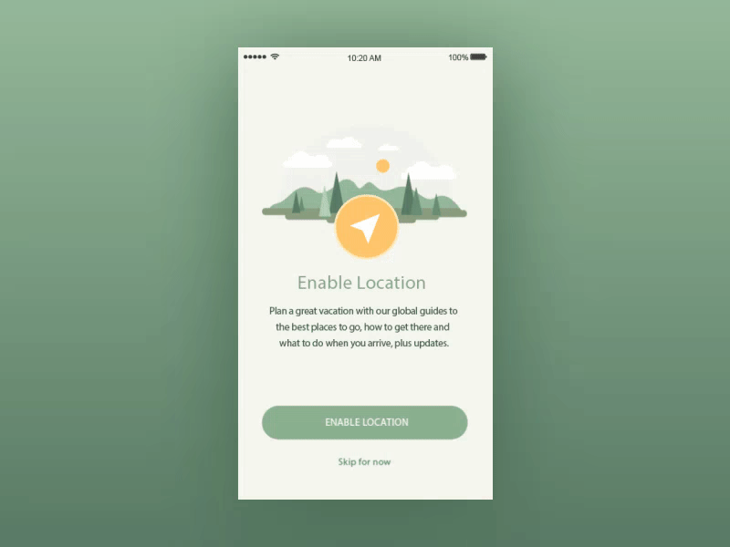 Onboarding animation