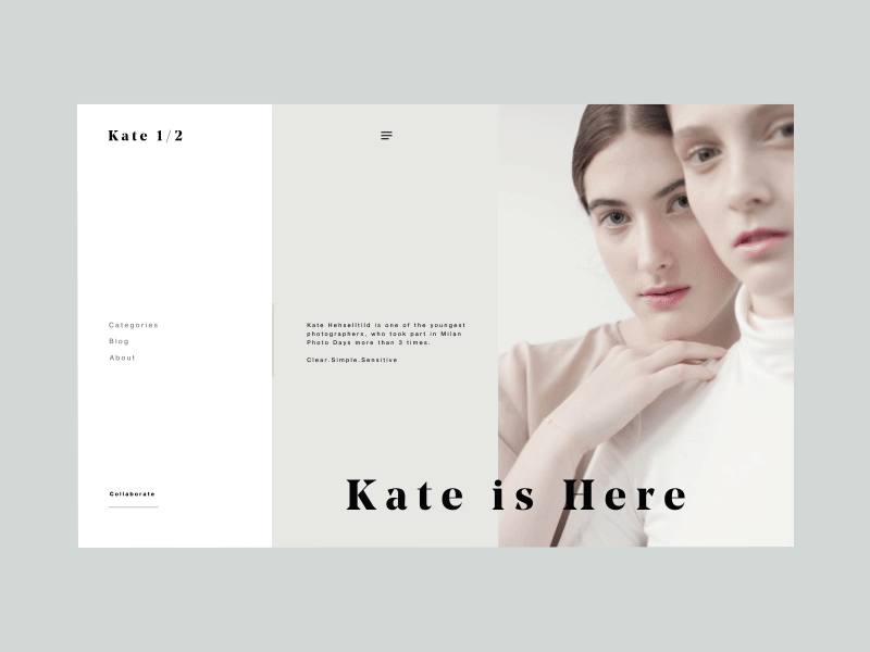 Kate photography animation anim design gif interface photography smooth ui ux web website