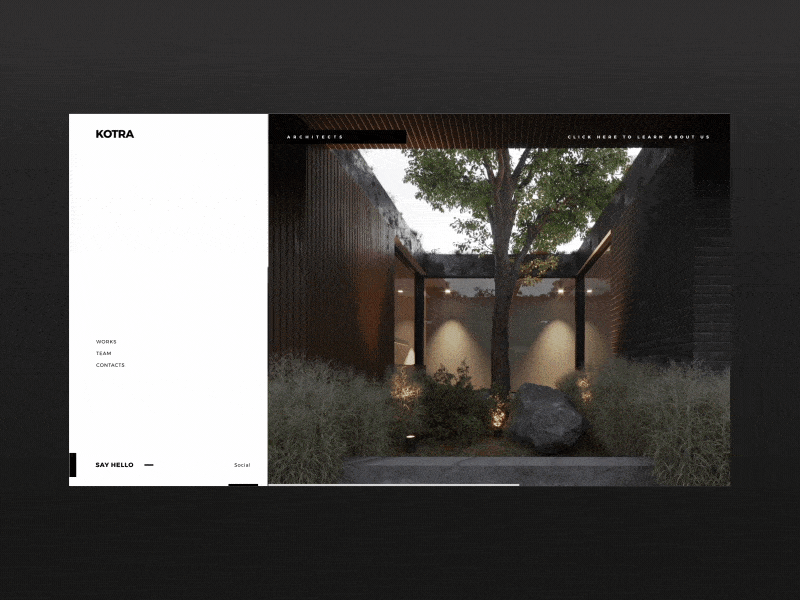 Kotra portfolio website anim architect design home kotra motion projects ui ux