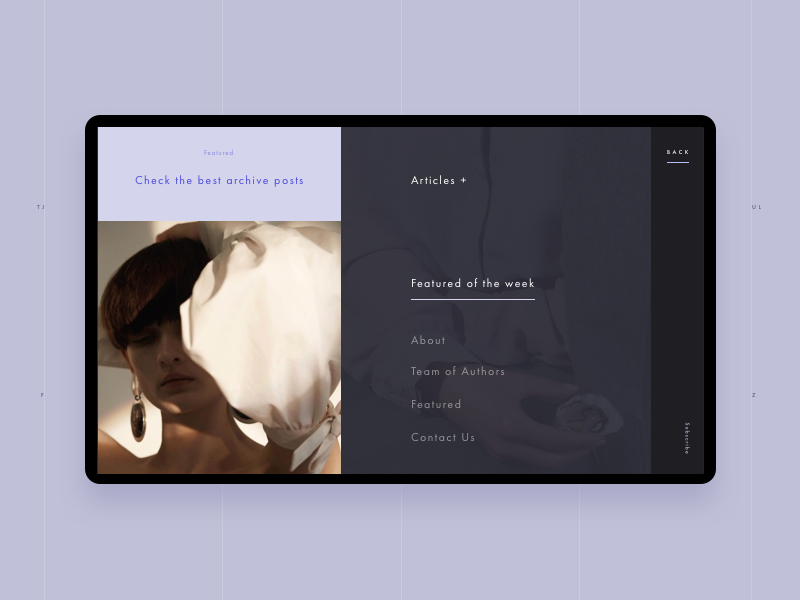 T-J Editorial Blog Open Menu journal blog photo menu inspiration creative imagery concept interface ux ui