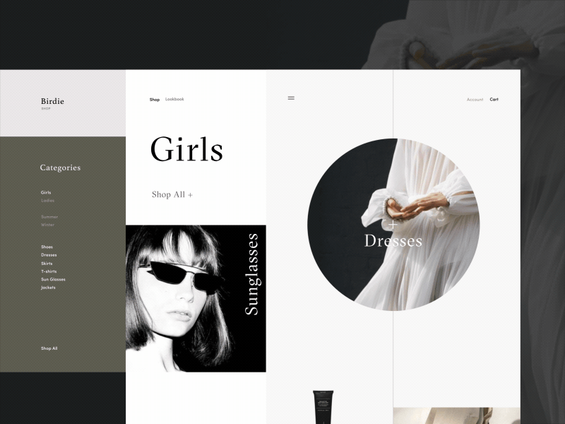 Birdie Fashion Store Categories Page Scroll Animation By Zhenya Rynzhuk For Synchronized On Dribbble