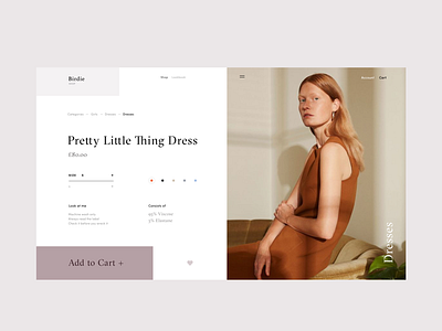 Birdie Fashion Store Product Page anim categories concept e commerce fashion gif girls grid interface shop ui ux