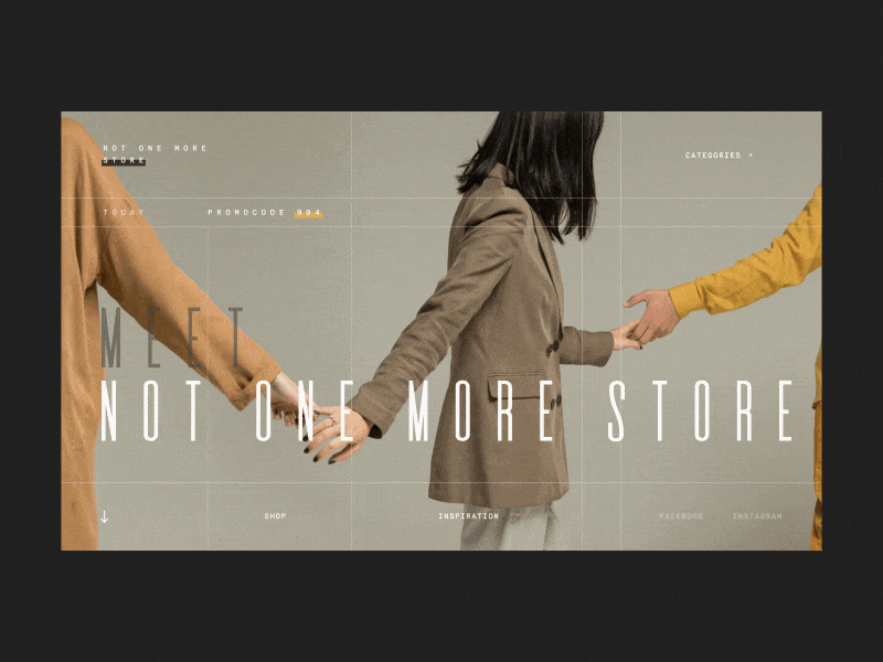 Not One More Store Homepage Animation adobepartner adobexd animation concept ecommerce gif homepage models shop store ui ux