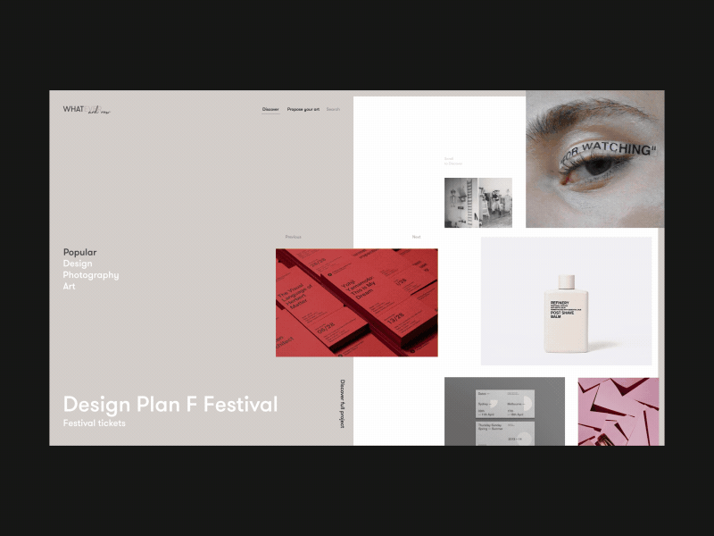 Whatever and Now Art Platform anim design exhibition grid homepage landing page loader platform ui ux web whitespace