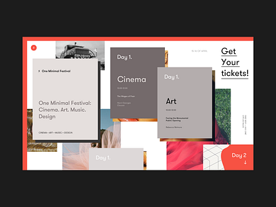 One Minimal Festival Schedule Alternative Version art cinema concept design festival grid music promo schedule tickets ui ux