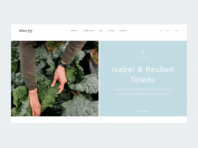 The HoneyPot Blog Page Design & Animation faminine care women ux ui animation blog store ecommerce e-shop web