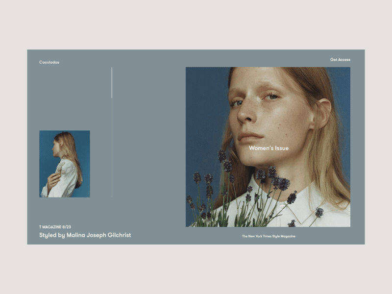 Cocoladas Creative Blog Animation style grid models issue transition ux ui home animation creative blog