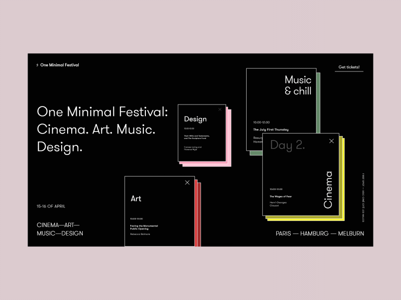 One Minimal Festival Homepage Alternative Version Animation by Zhenya  Rynzhuk for Synchronized on Dribbble