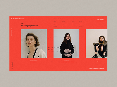 One Minimal Festival All Speakers Page art cinema design event festival grid logo minimal music one photos red register speakers tickets typography ui ux web website