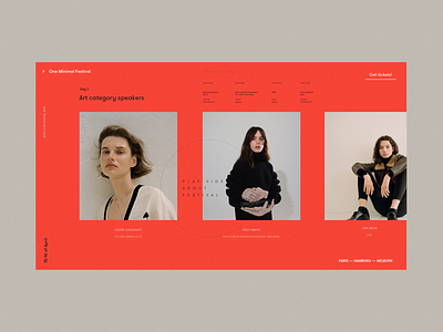 One Minimal Festival All Speakers Page art cinema design event festival grid logo minimal music one photos red register speakers tickets typography ui ux web website