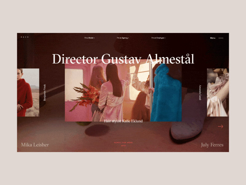 HASH Platform Model Preview Page Animation anim animation art concept design fashion gif grid interaction interface models motion photo promo typography ui ux video web website