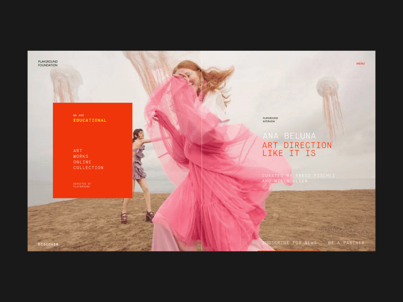 Playground Foundation Art Archive Interview Page Animation archive interview art typography blog photo interaction motion design fashion gif website concept anim interface grid web animation ux ui