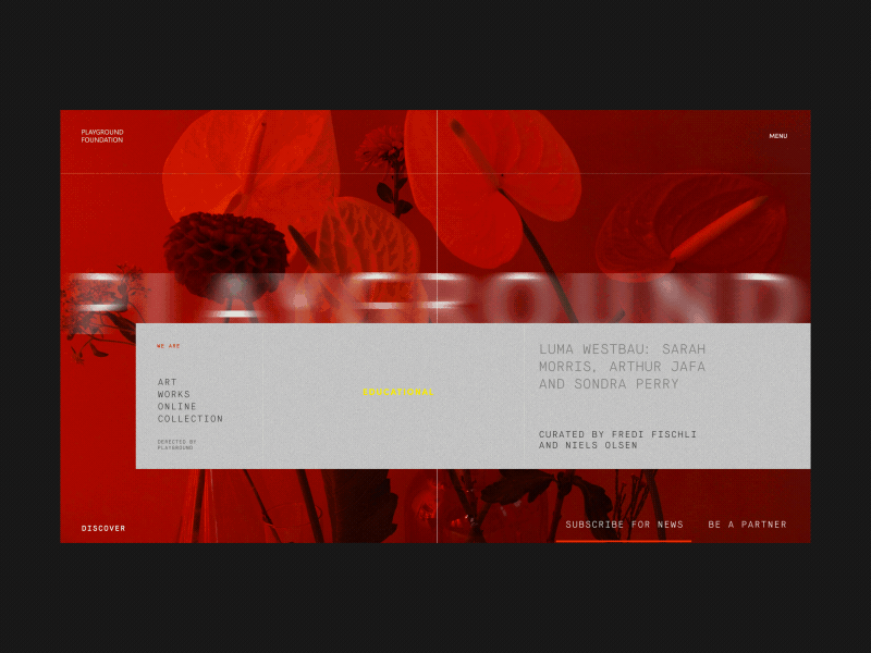 Playground Foundation Art Archive Loading Animation loading screen archive art loading logo typography promo interaction motion design gif website concept anim interface grid web animation ux ui