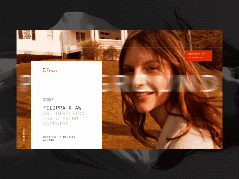 Playground Foundation Art Archive Menu Opening Animation menu models art typography promo interaction homepage motion design fashion gif website concept anim interface grid web animation ux ui