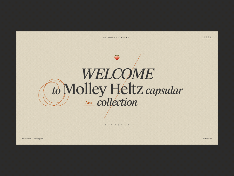 Molley Heltz Menu Animation anim animation concept design e commerce fashion gif grid homepage interaction interface menu motion promo shop typography ui ux web website