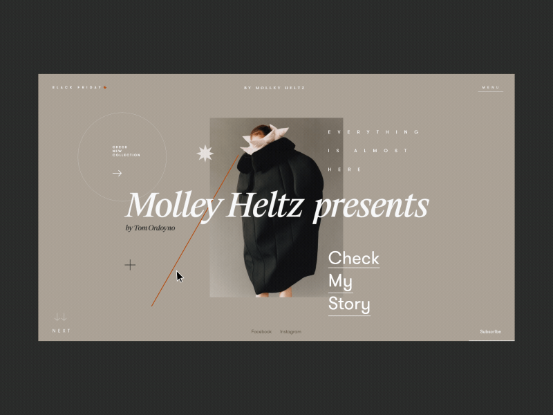 Molley Heltz About Page Animation about anim animation art concept design e commerce fashion gif grid interaction interface motion promo shop ui ux web website