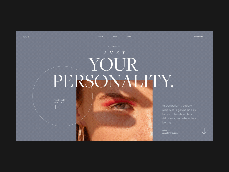 AVST Homepage Animation store e-commerce shop homepage typography photo interaction promo motion design fashion anim concept website interface grid animation web ux ui