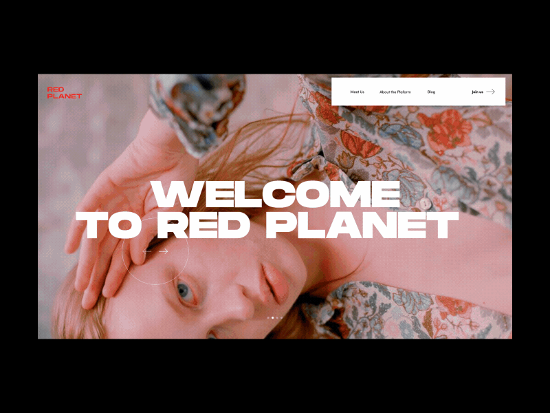 Red Planet Blog Hover Animation popup hover photo homepage typography interaction promo motion gif fashion design anim concept website interface grid animation web ux ui