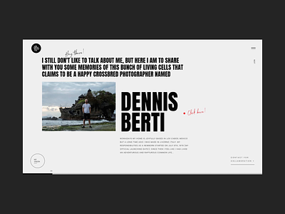 Dennis Berti Honest Visual Storyteller Bio Animation about anim animation design gif grid interaction interface motion photo photography portoflio promo slider typography ui ux web website wedding