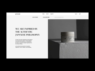 Uruoi Japanese Skincare E-commerce Website Ingredients Page about animation ecommerce ecommerce app grid ingredients interaction interface shop shopify ui ux video web website