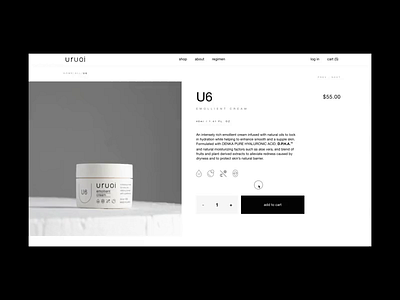 Uruoi Japanese Skincare E-commerce Website Product Page ecommerce eshop grid interaction interface motion product promo shop typography ui ux video web website