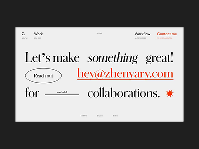 My Folio '19 Contact Page on AWWWARDS and FWA contact folio motion promotion typography ui ux video web website