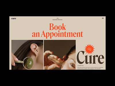 Cure Book an Appointment Scroll Animation animation concept interaction interface motion promo ui ux video web website