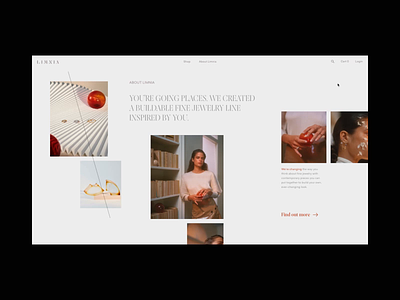 Limnia Fine Jewelry Homepage Animation on AWWWARDS animation concept ecommerce eshop interaction jewelry motion promo typography ui ux video web website