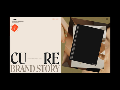 Cure Skincare Brand Story Page Animation design interaction motion promo ui ux video web website