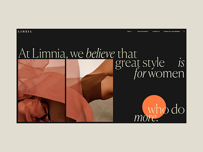 Limnia About Page Animation animation ecommerce eshop interaction promo typography ui ux video web website