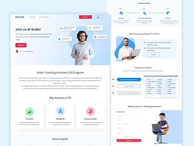 Landing page : Teaching Assistance for Scaler branding ui