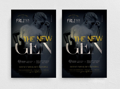 The New Gen Flyer Template boutique chic elegant fashion glamour marketing new collection night club party promo