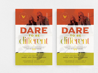 Dare To Be Different Flyer Template advertising boutique chic elegant fashion fest glamour marketing night club promotion