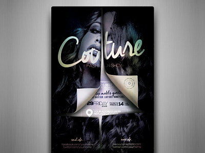 Couture Fashion Show Flyer Template chic creative elegant event fashion fest night club party promotion sexy show trendy