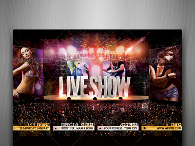Live Show Flyer Template band concert crowd entertainment event flyer festival music musical party flyer show flyer showtime stadium