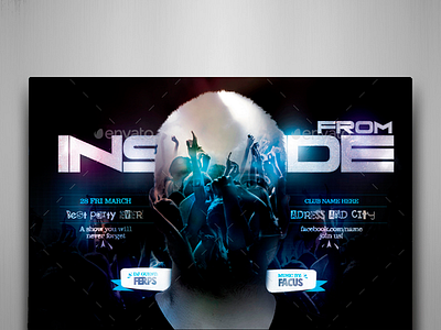 From Inside Flyer Template band concert crowd disco dj electro event flyer fashion fest night club promo techno