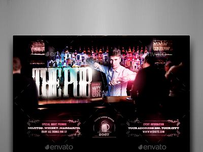 The Pub Flyer Template after office bar bartender beer bistro drinks night club party pint promotion resto show